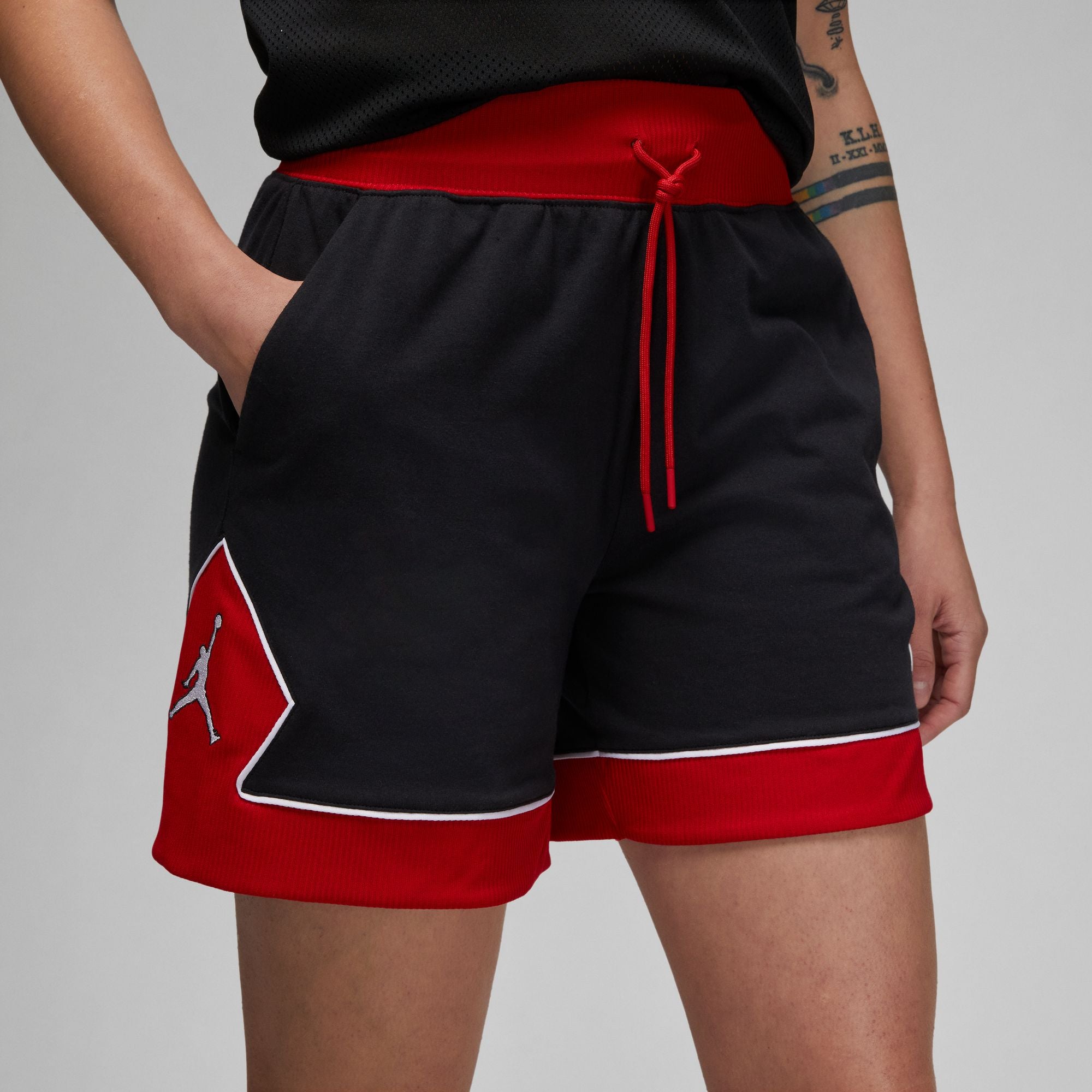 Womens Jordan Diamond Shorts Black Red