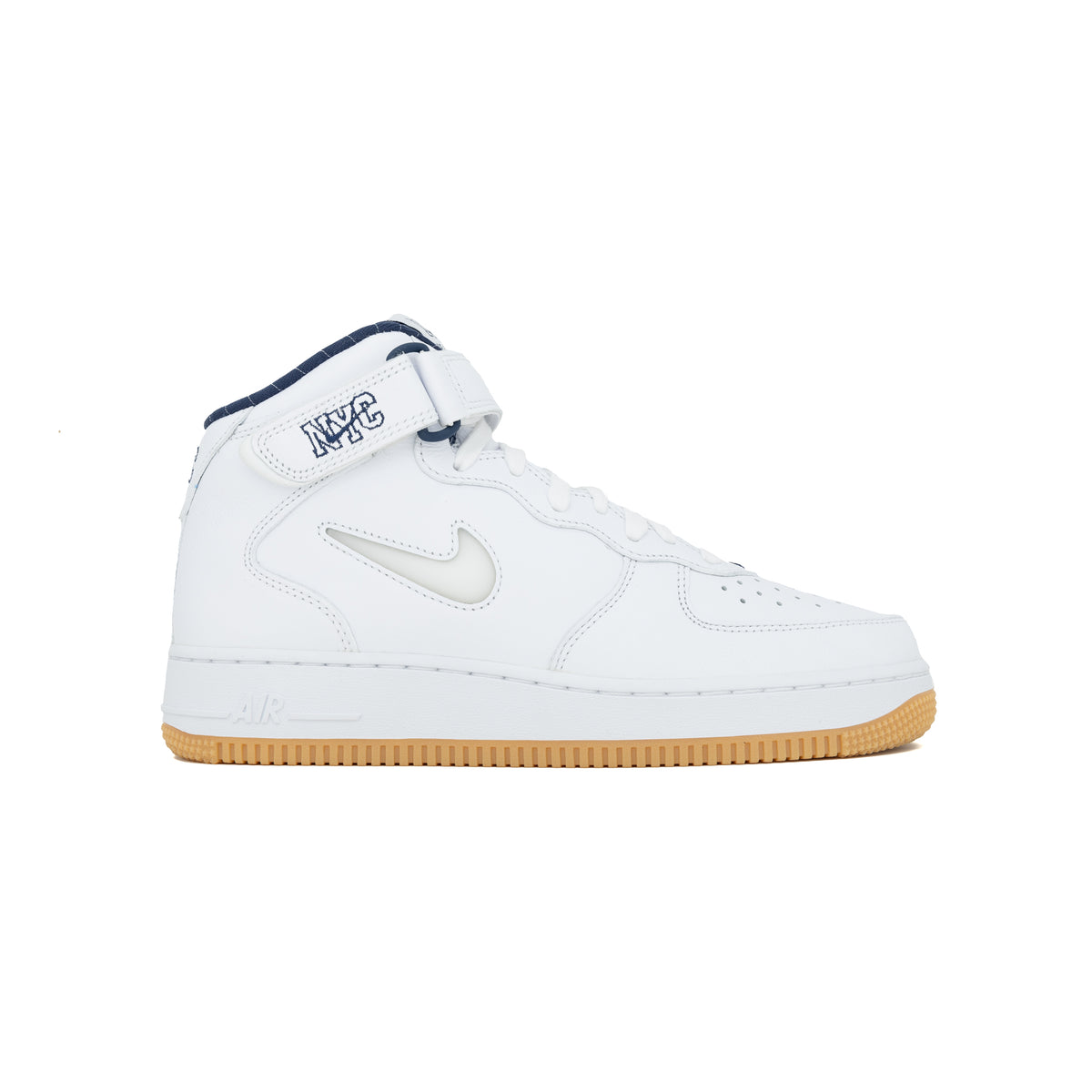 Nike Air Force 1 Mid Jewel NYC White Navy Blue Gum Men Size 11 Shoes  Yankees