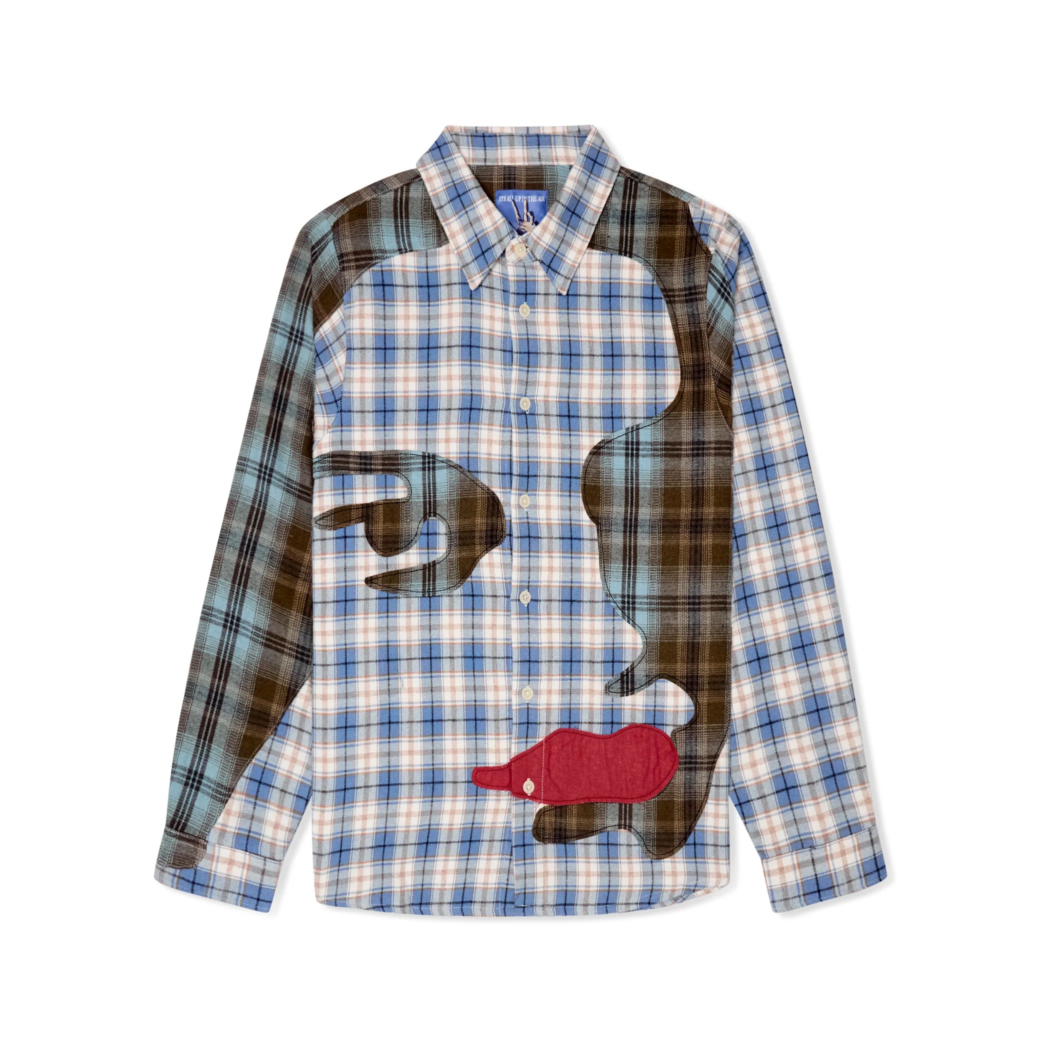 Kidsuper Patchwork Face Flannel  'Blue'