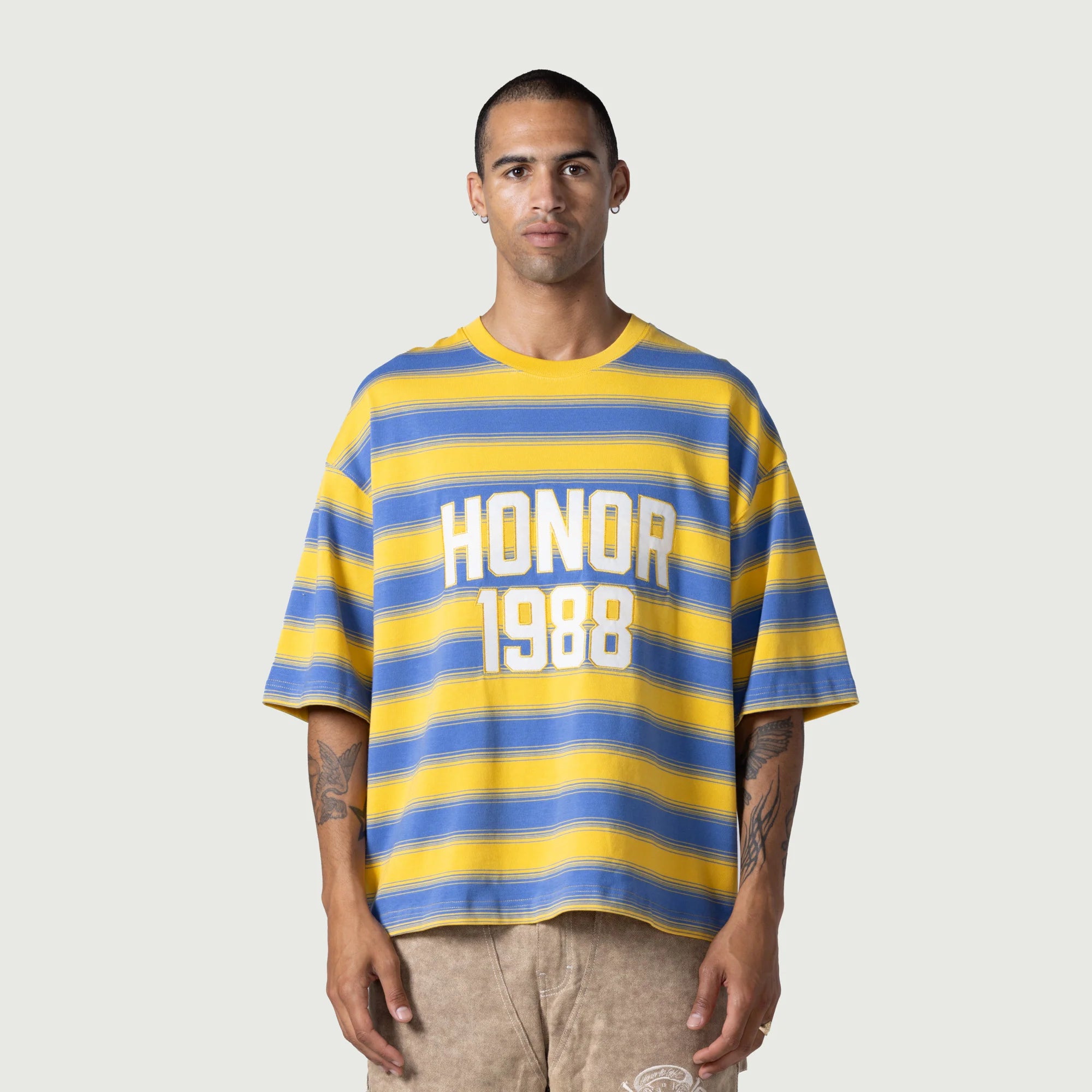 Honor The Gift 1988 Box Stripe Tee 'Yellow'