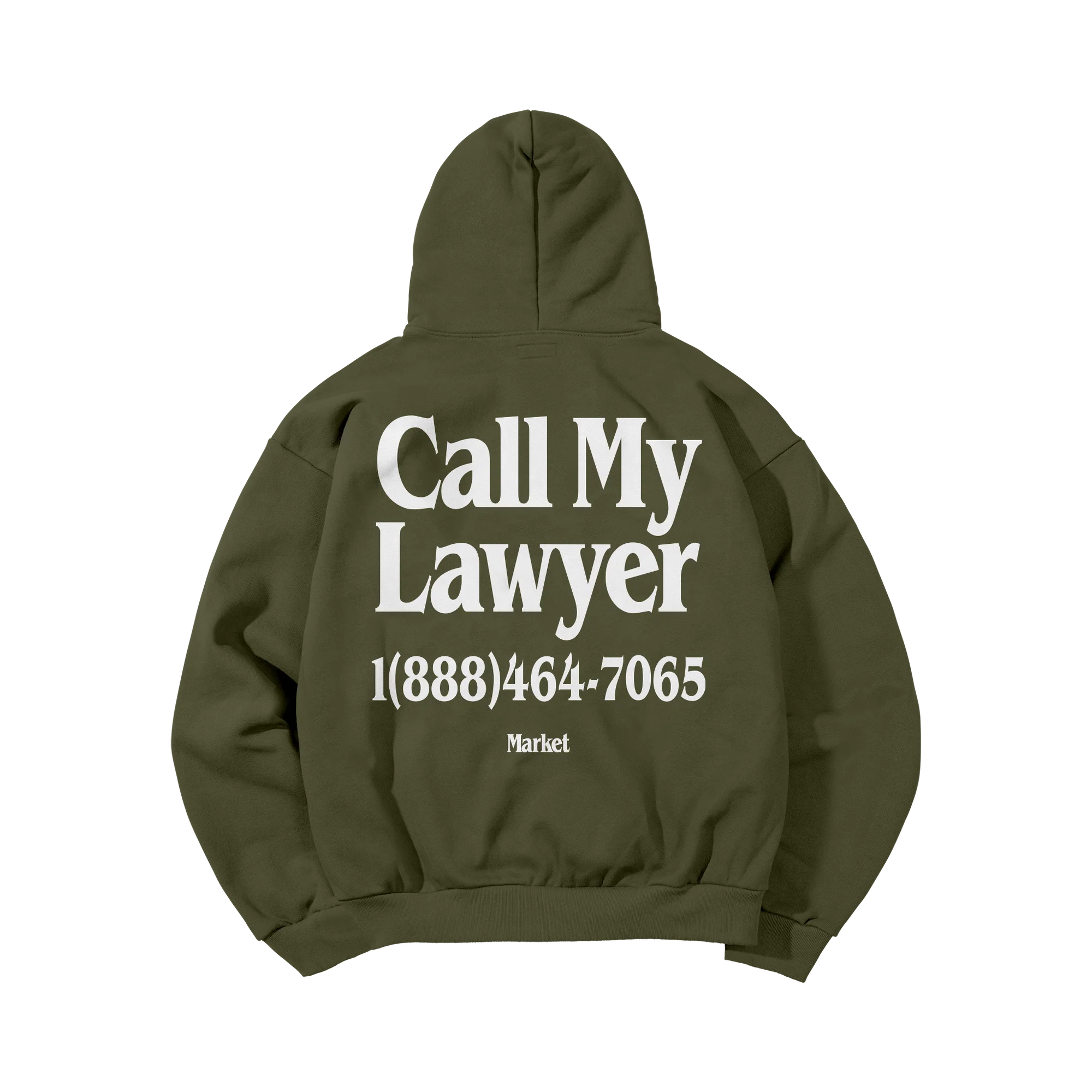 Market Call My Lawyer Hoodie 'Green'