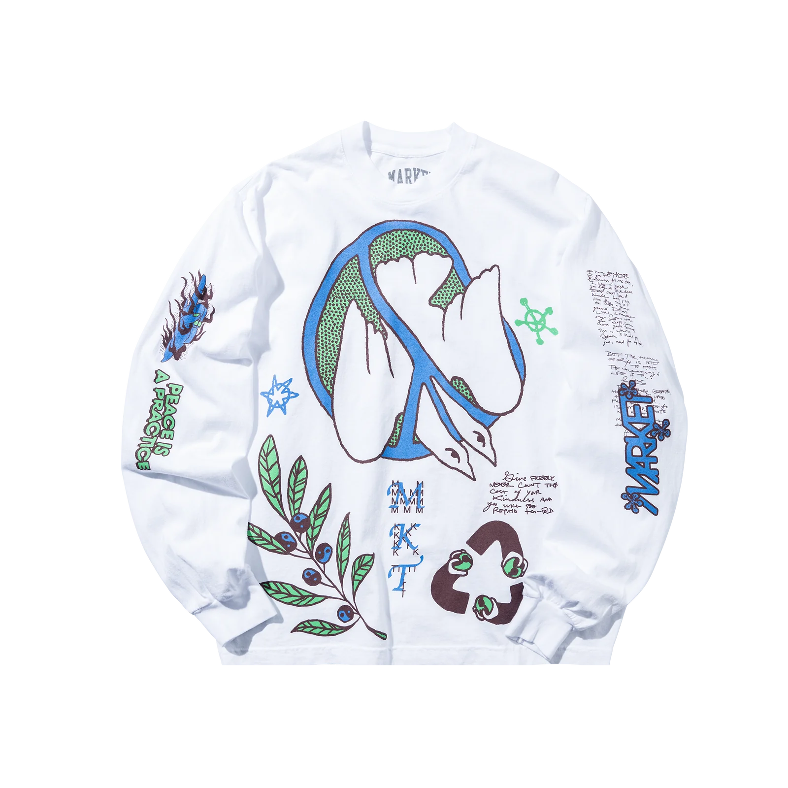 Market Peace Practice Long Sleeve T-Shirt 'White'