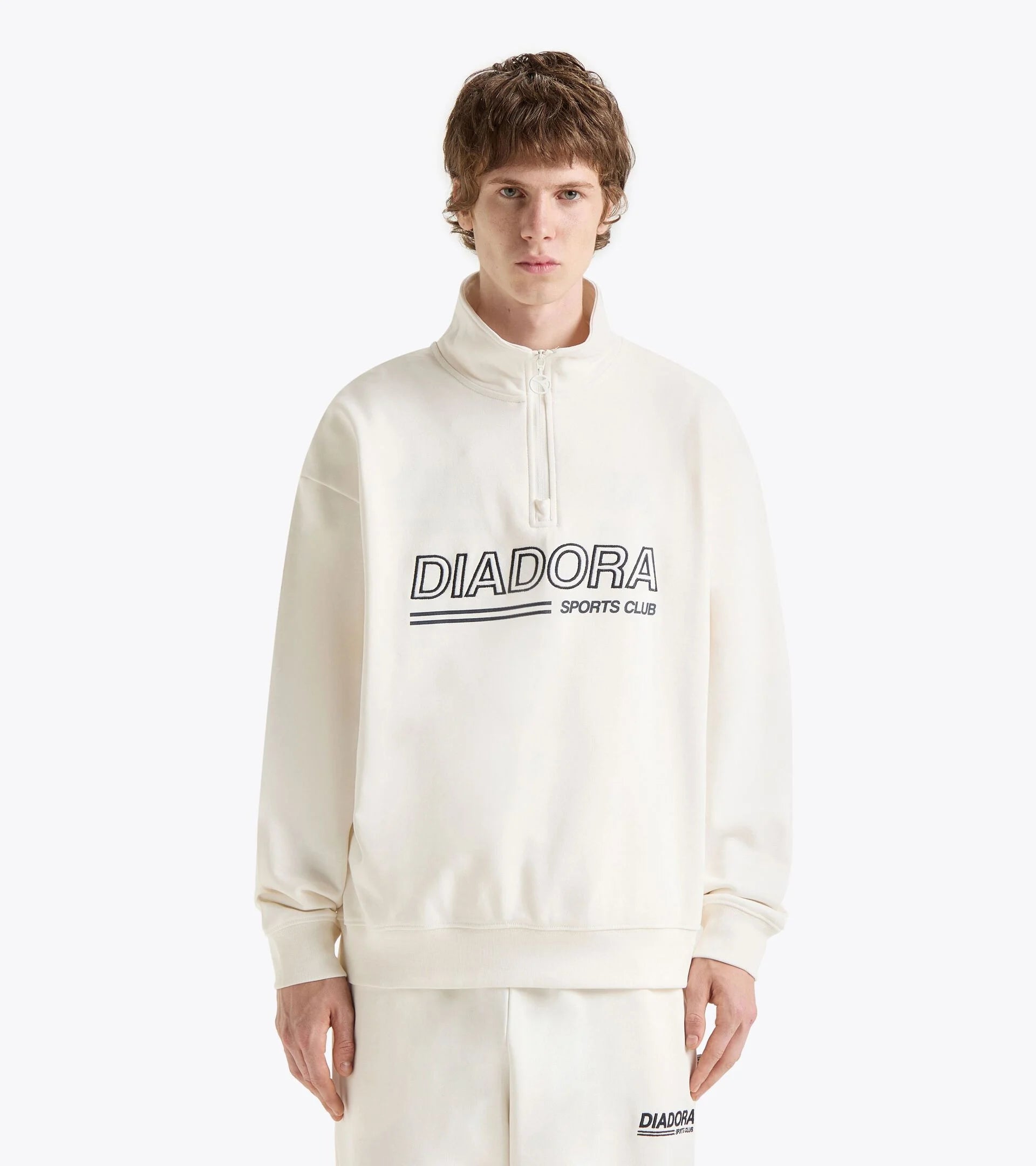 Diadora Sweatshirt 1/2 Zip Legacy 'White Alyssum'