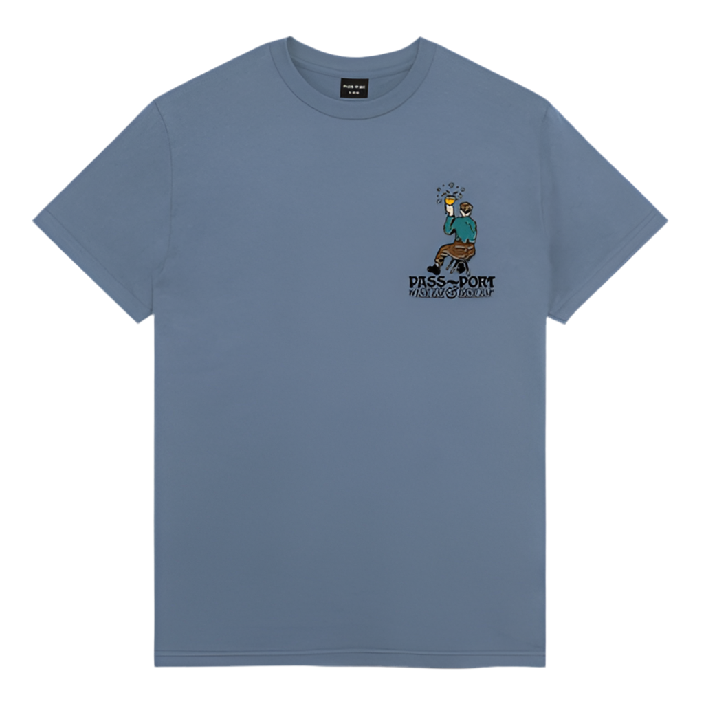 Passport Wine Em' Tee 'Stone wash Blue'