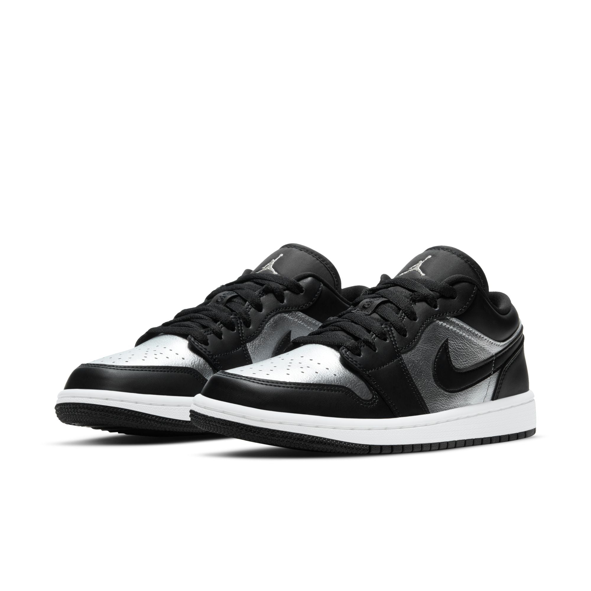 Womens Air Jordan 1 Low SE 'Black Metallic Silver'