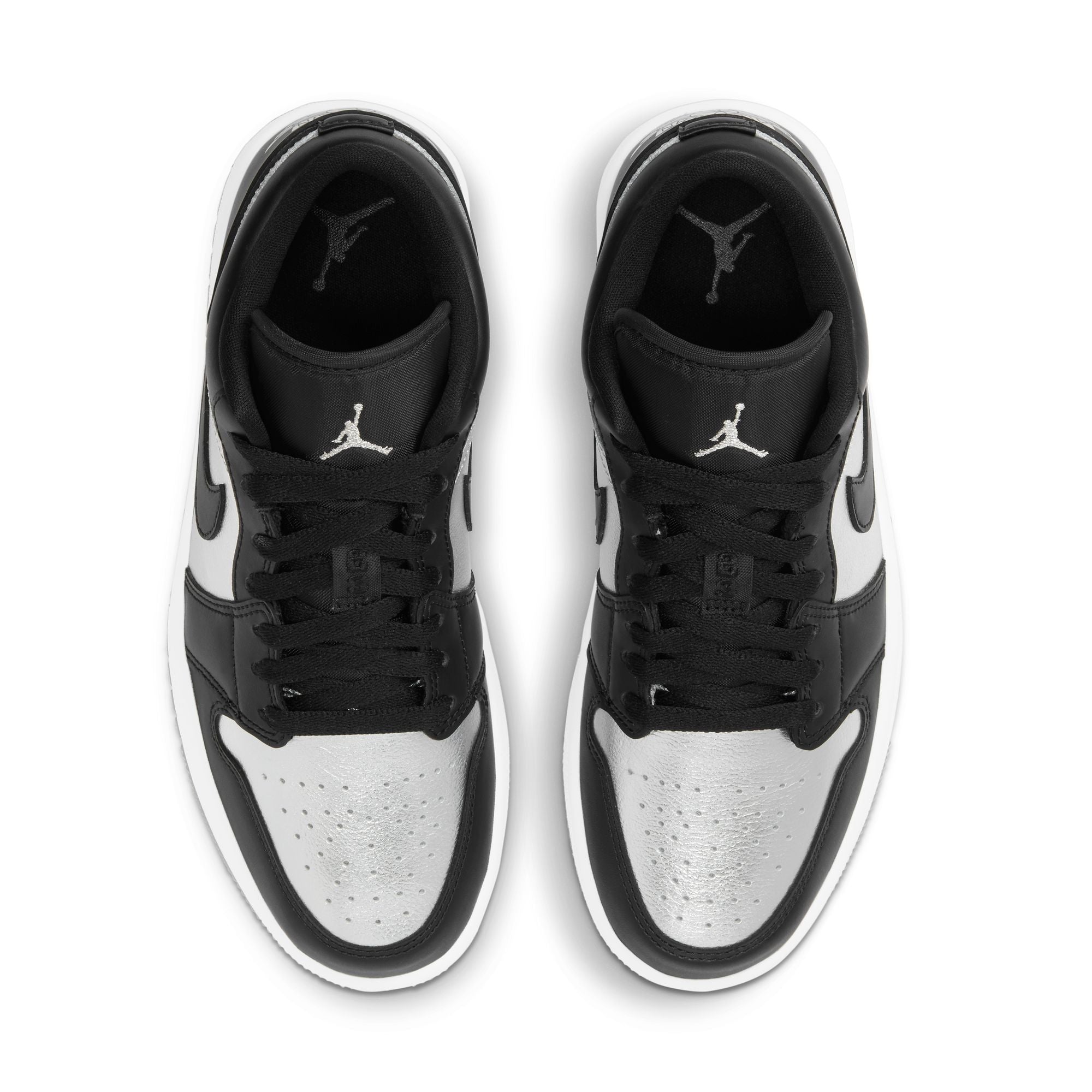 Womens Air Jordan 1 Low SE 'Black Metallic Silver'