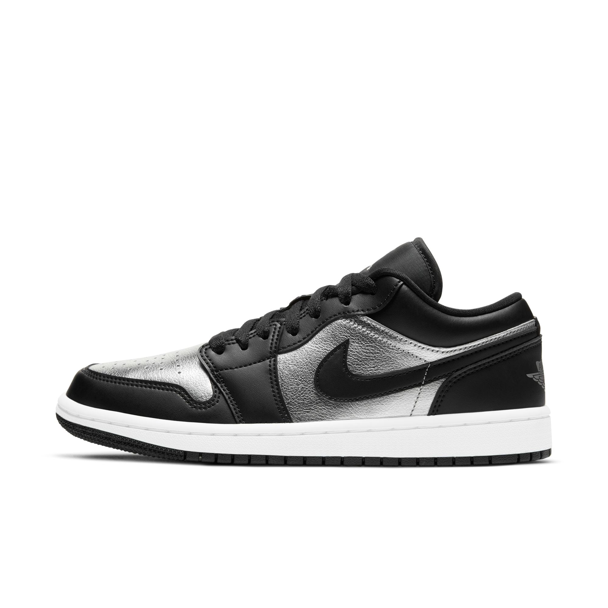 Womens Air Jordan 1 Low SE 'Black Metallic Silver'