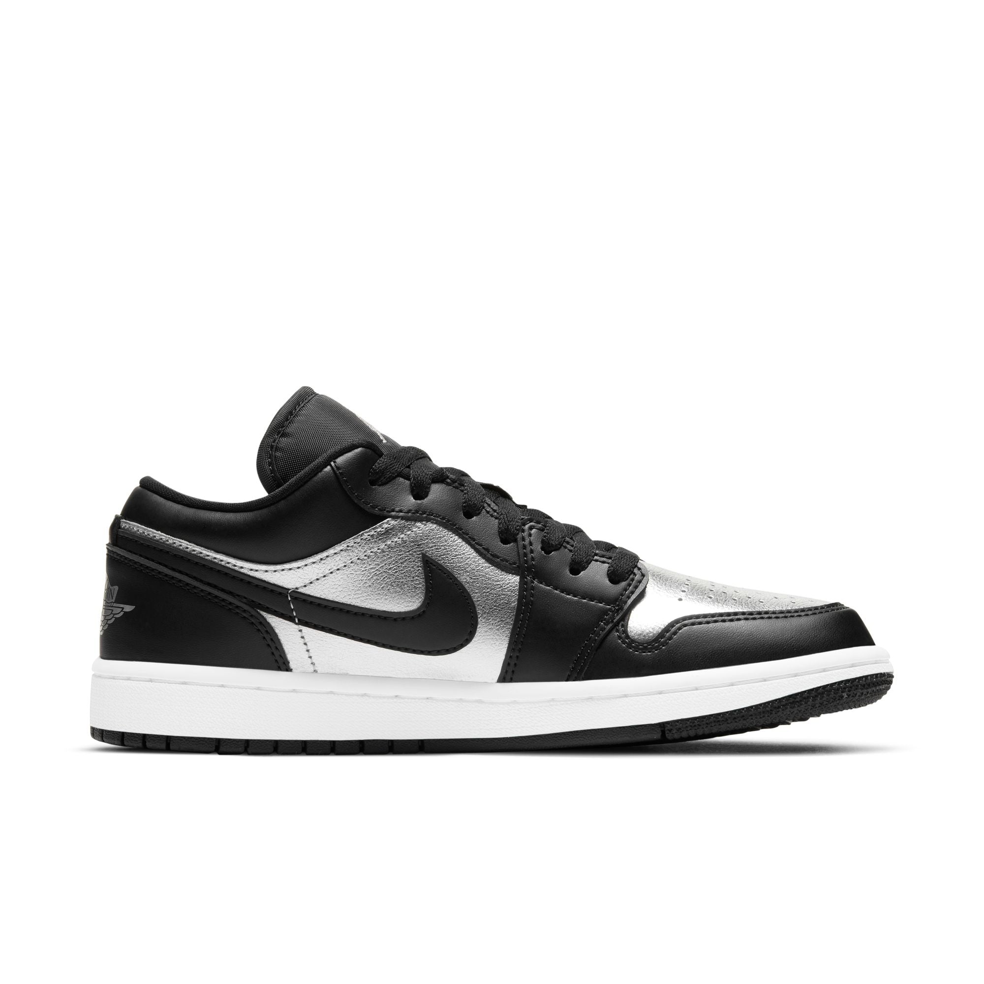 Womens Air Jordan 1 Low SE 'Black Metallic Silver'