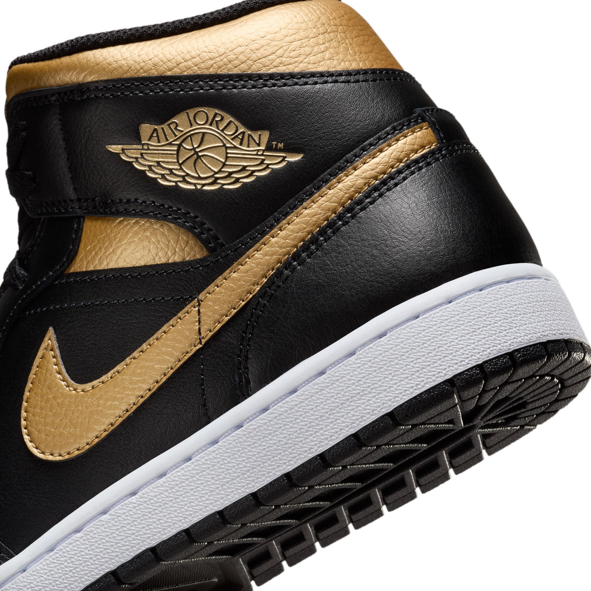 Air Jordan 1 Mid Black Metallic Gold 10.5