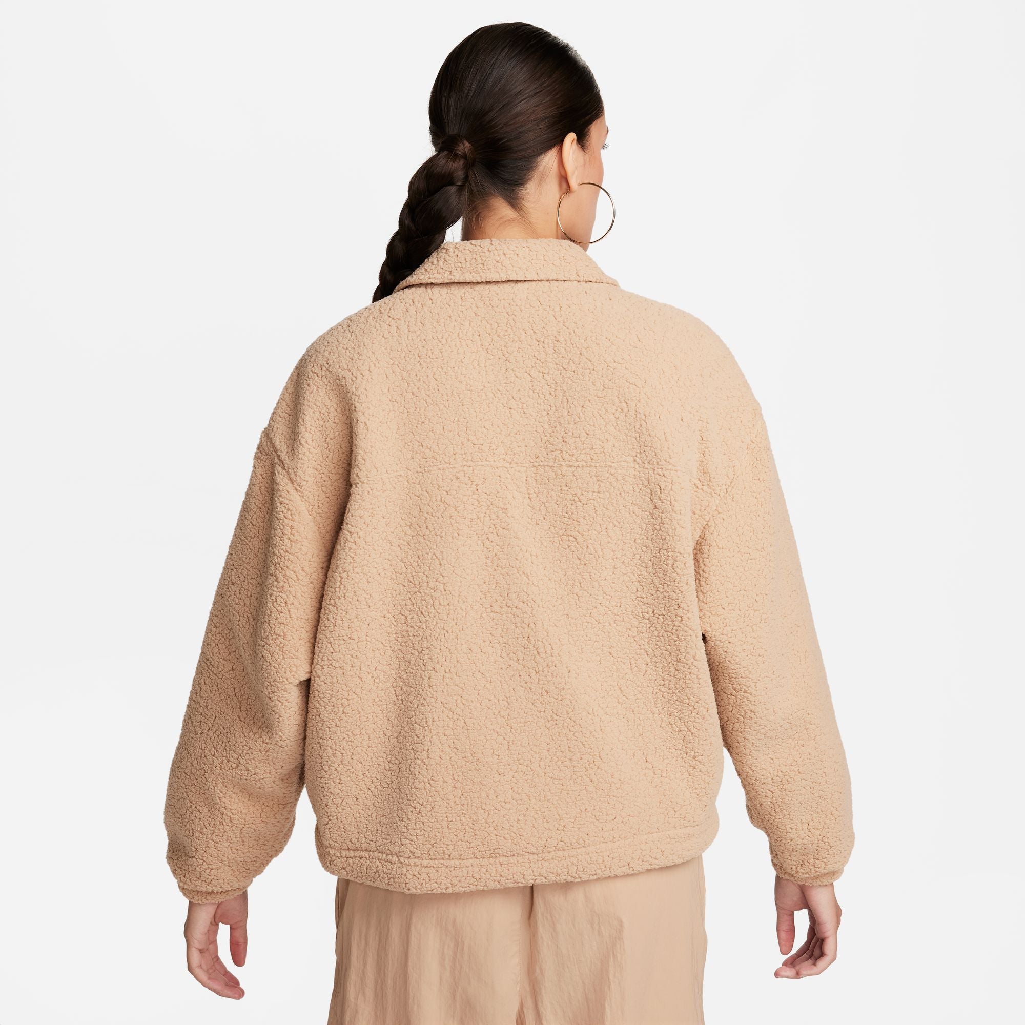 Womens Nike Collared Sherpa Jacket 'Hemp'