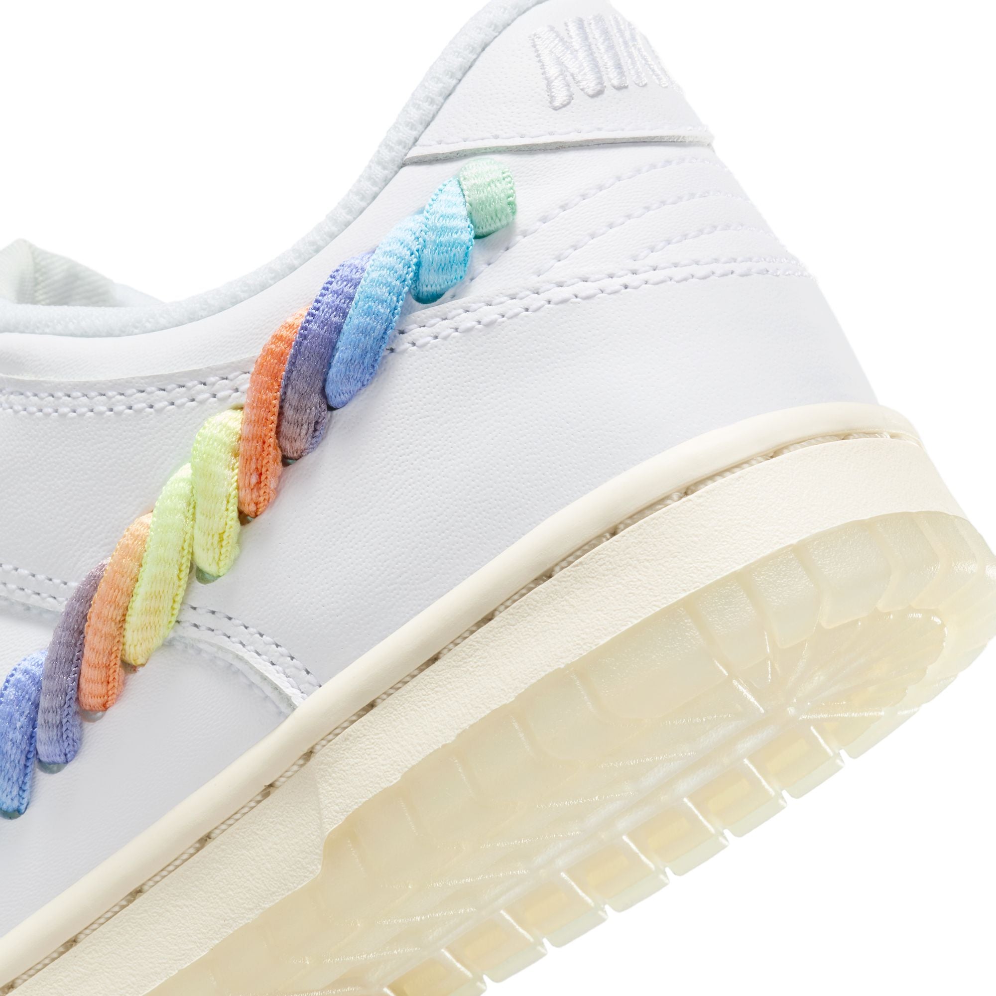 Nike Dunk Low SE Rainbow Lace Swoosh White GS