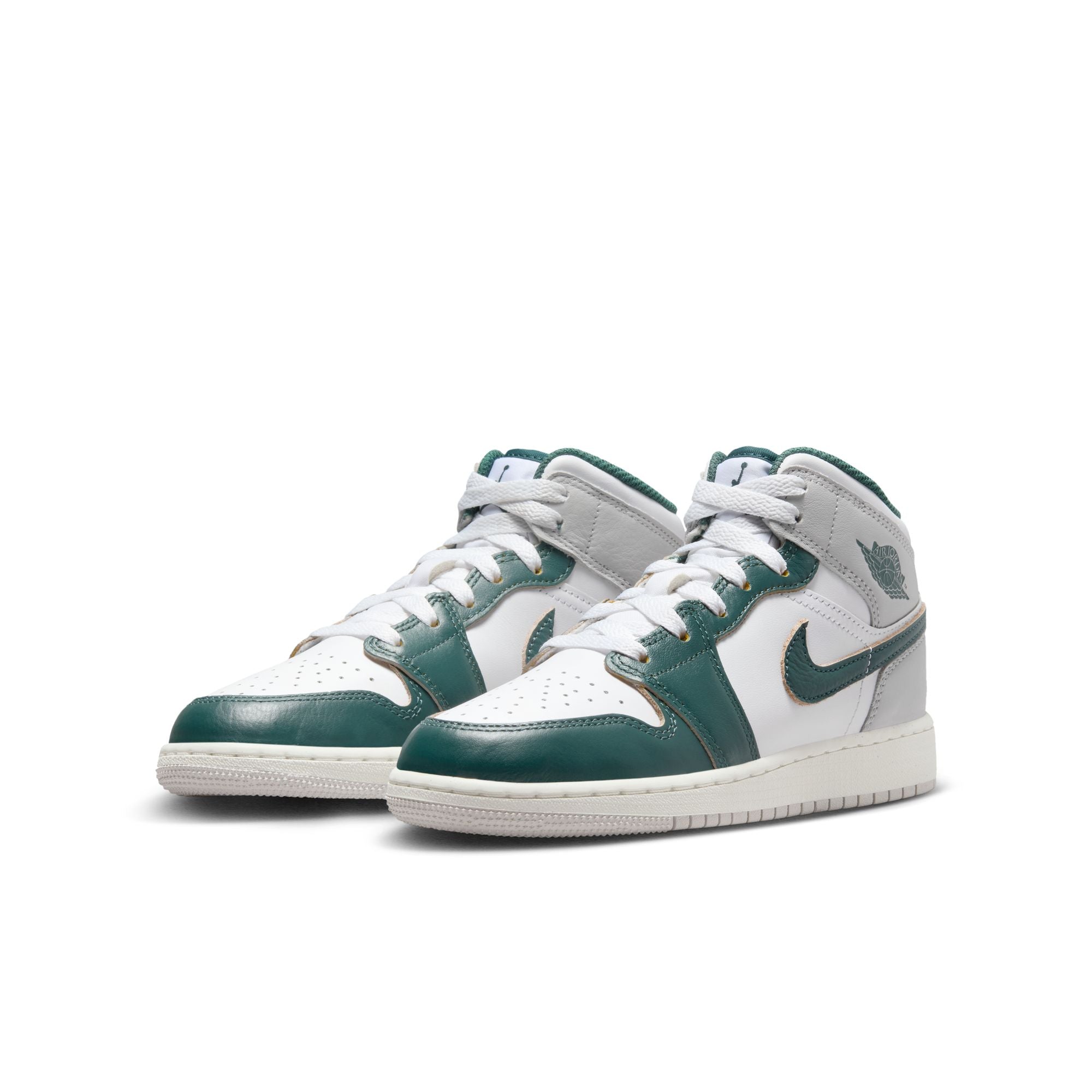 Youth Air Jordan 1 Mid SE 'White/Oxidized Green' (GS)