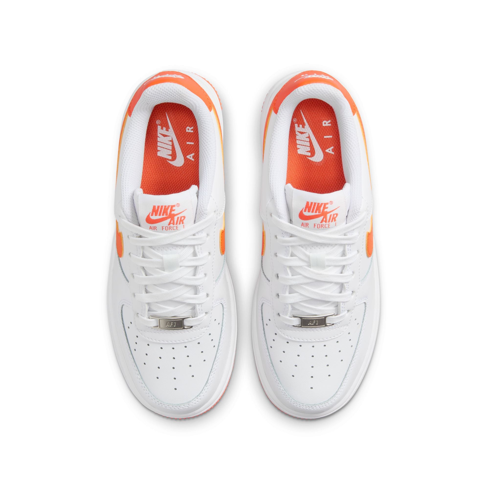 Youth Nike Air Force 1 White Safety Orange GS