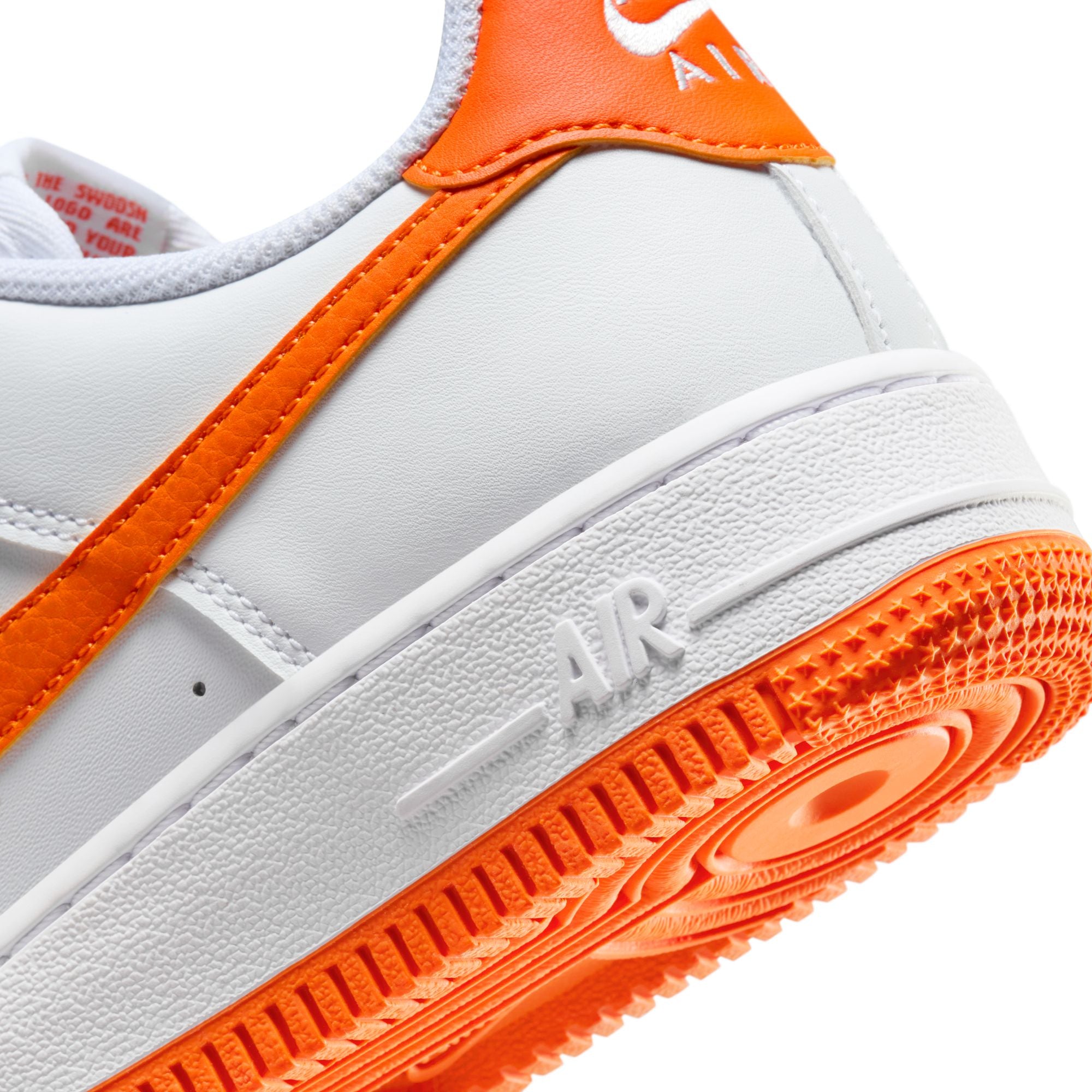 Youth Nike Air Force 1 White Safety Orange GS