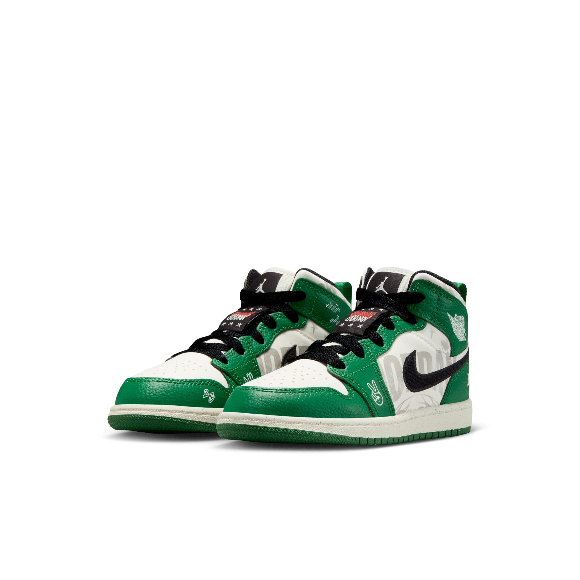 Youth Jordan 1 Mid SE (PS) ‘Pine Green/Sail-Black'