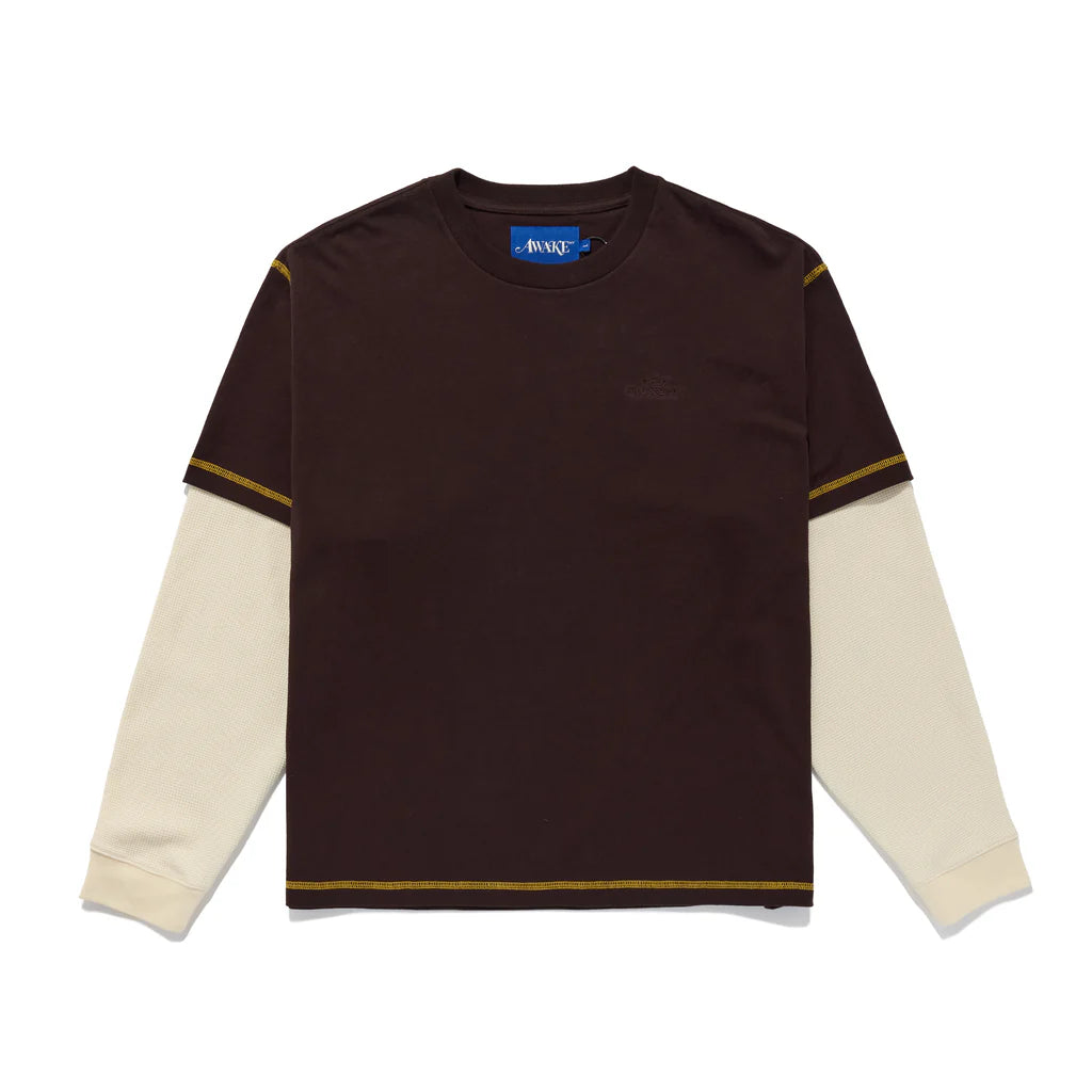 Awake NY Waffle Long Sleeve 'Washed Brown'