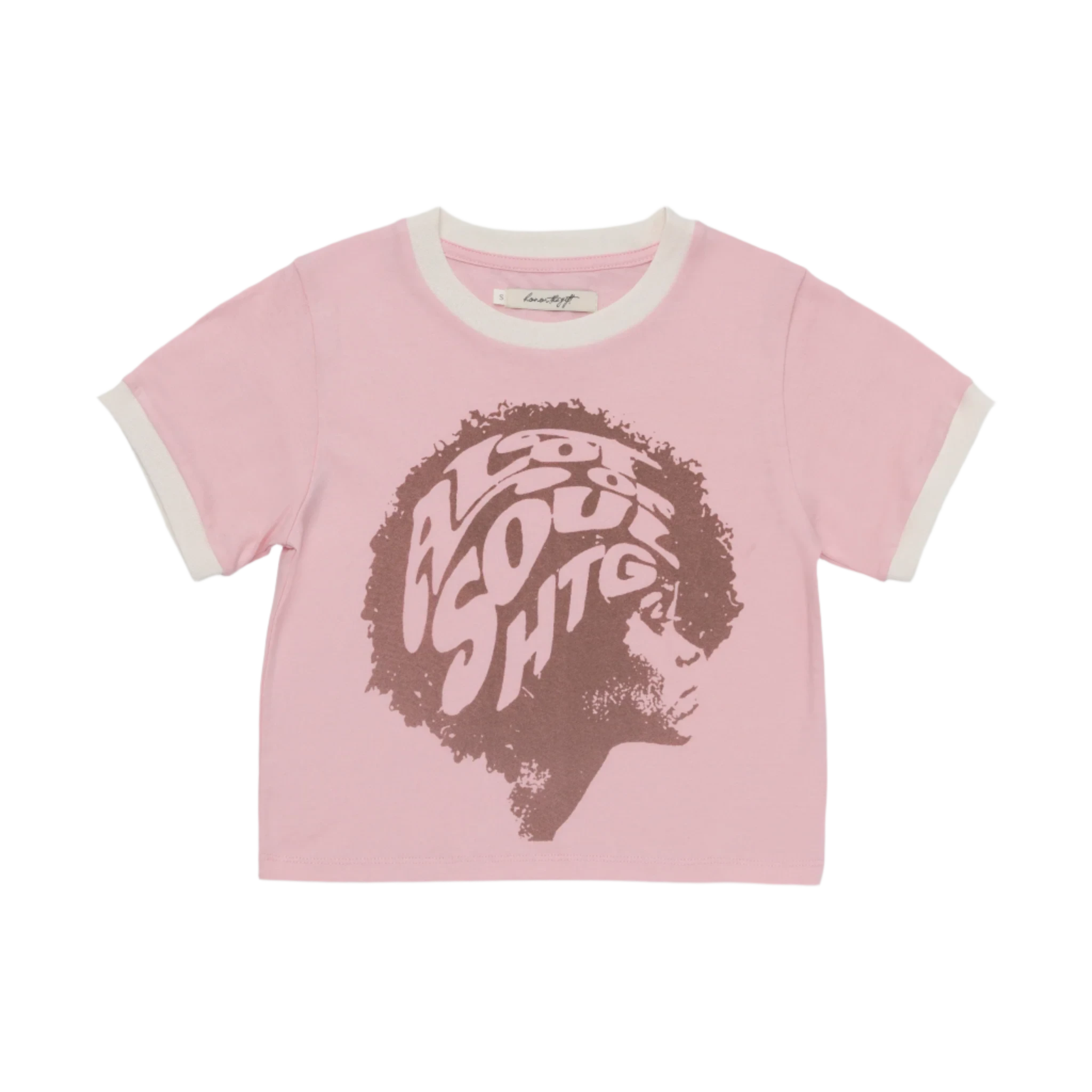 Womens Honor The Gift C-Fall A Lot Of Soul Ringer T-Shirt 'Pink'