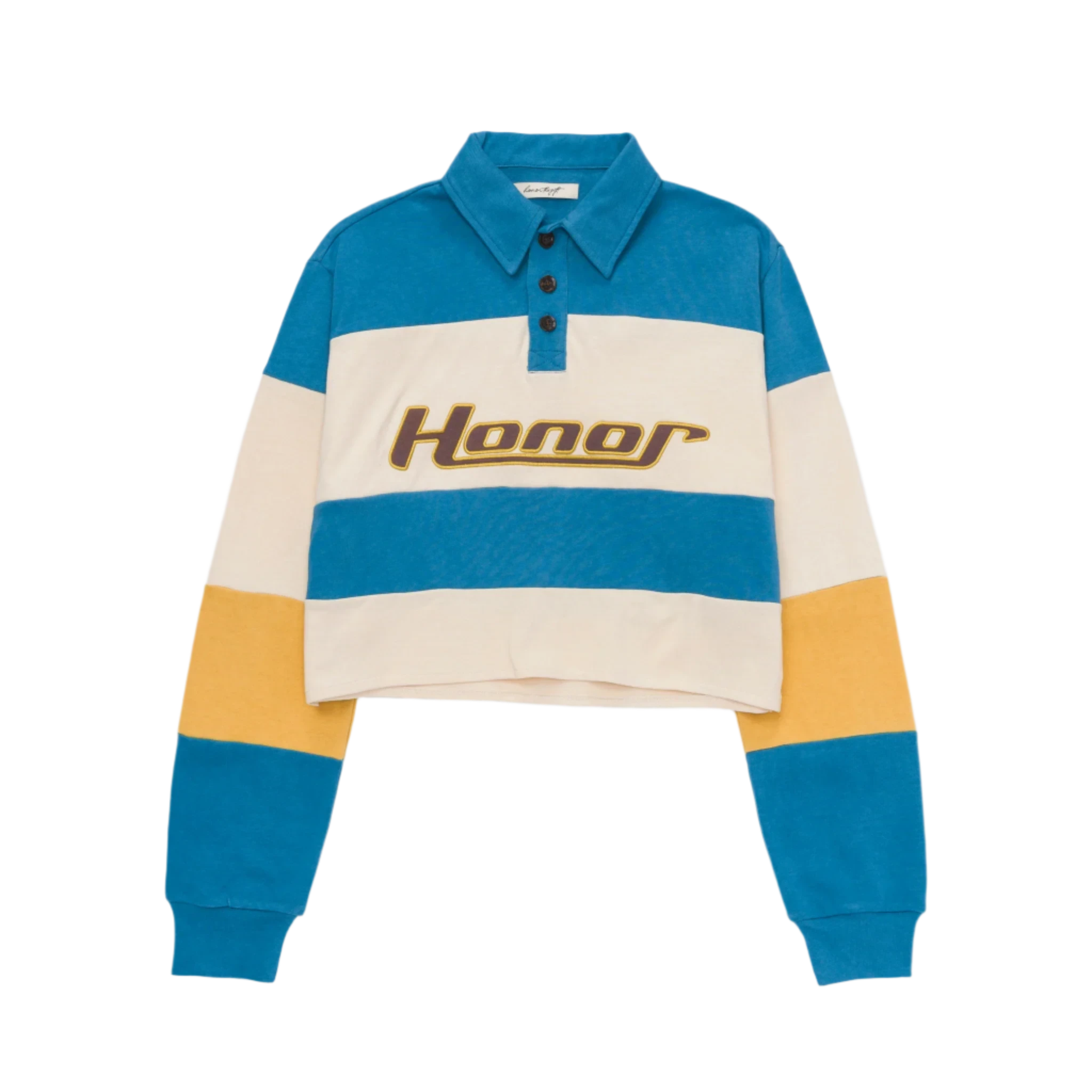 Womens Honor The Gift C-Fall Cropped Rugby 'Blue/Yellow'