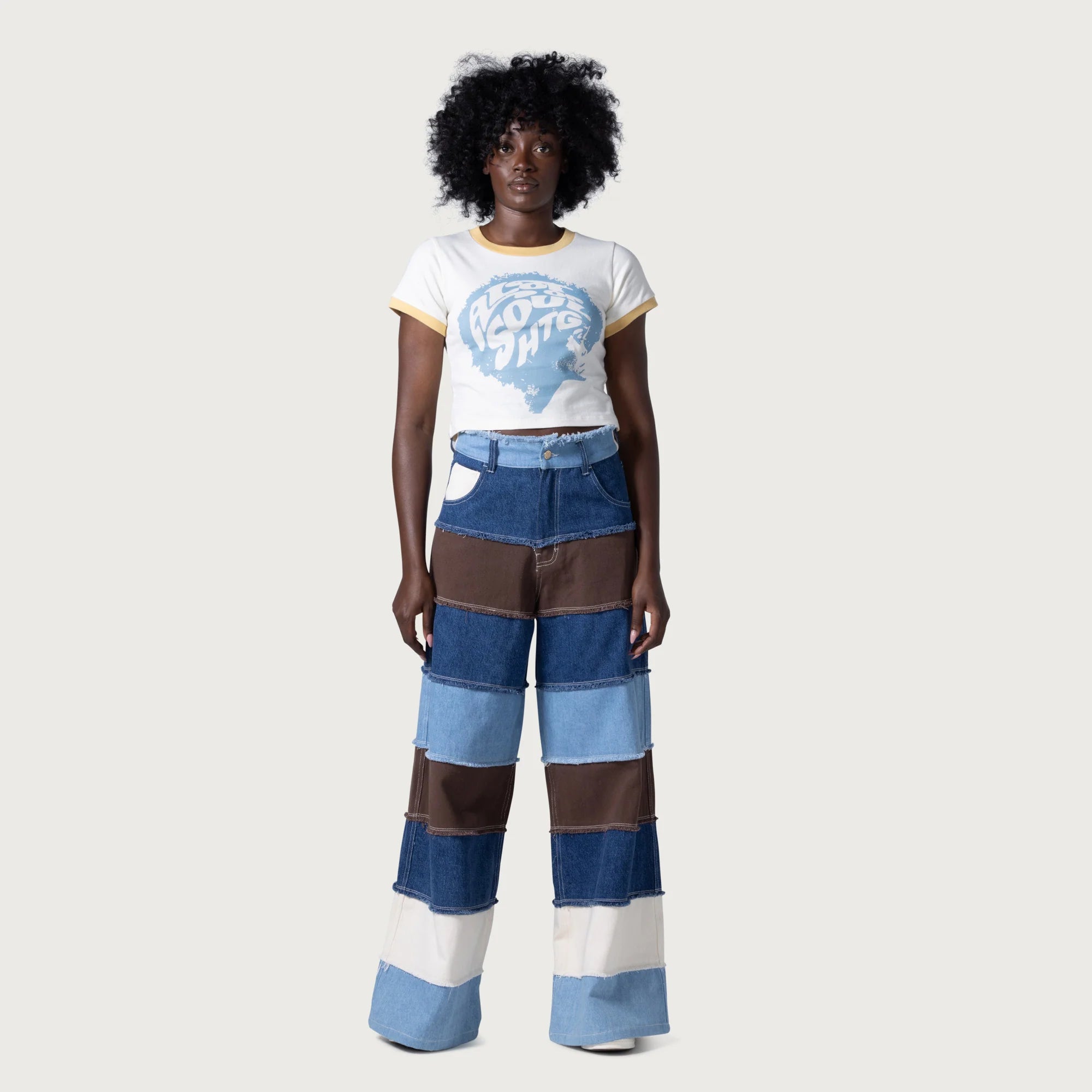 Womens Honor The Gift Wide Leg Denim Pant 'Multi'