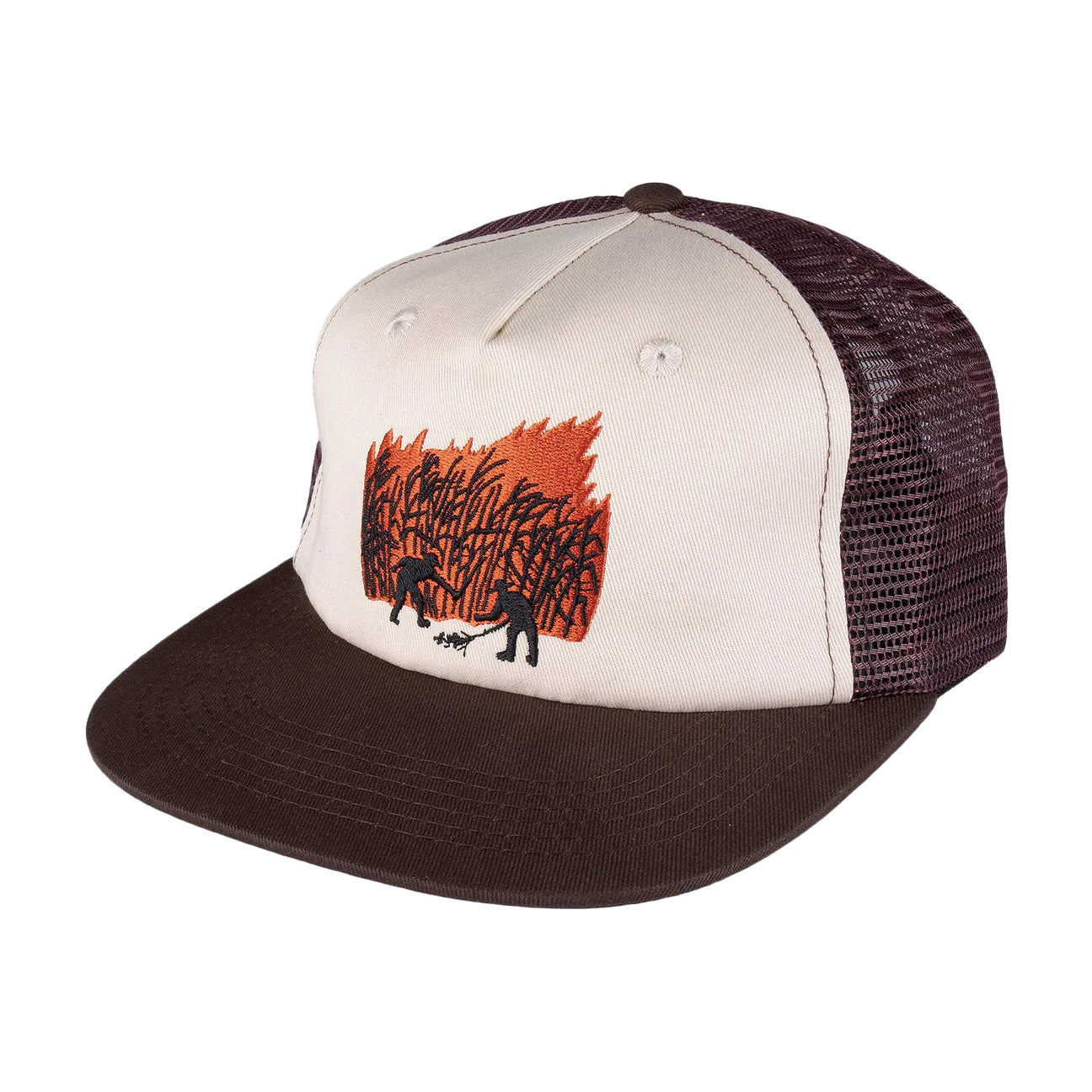 Passport Brush Fire Workers Trucker Cap 'Chocolate / Off White'