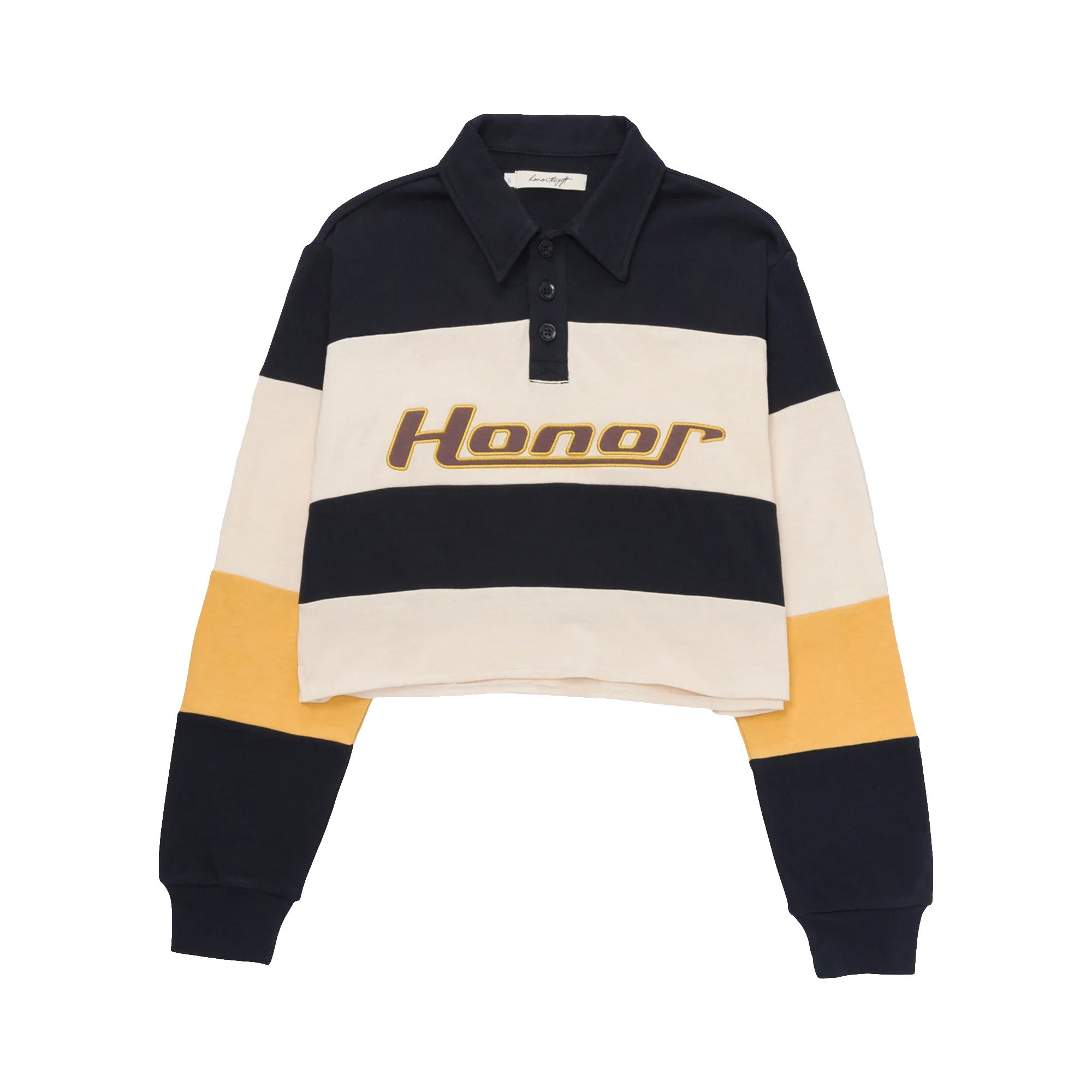 Womens Honor The Gift C-Fall Cropped Rugby 'Black/Yellow'