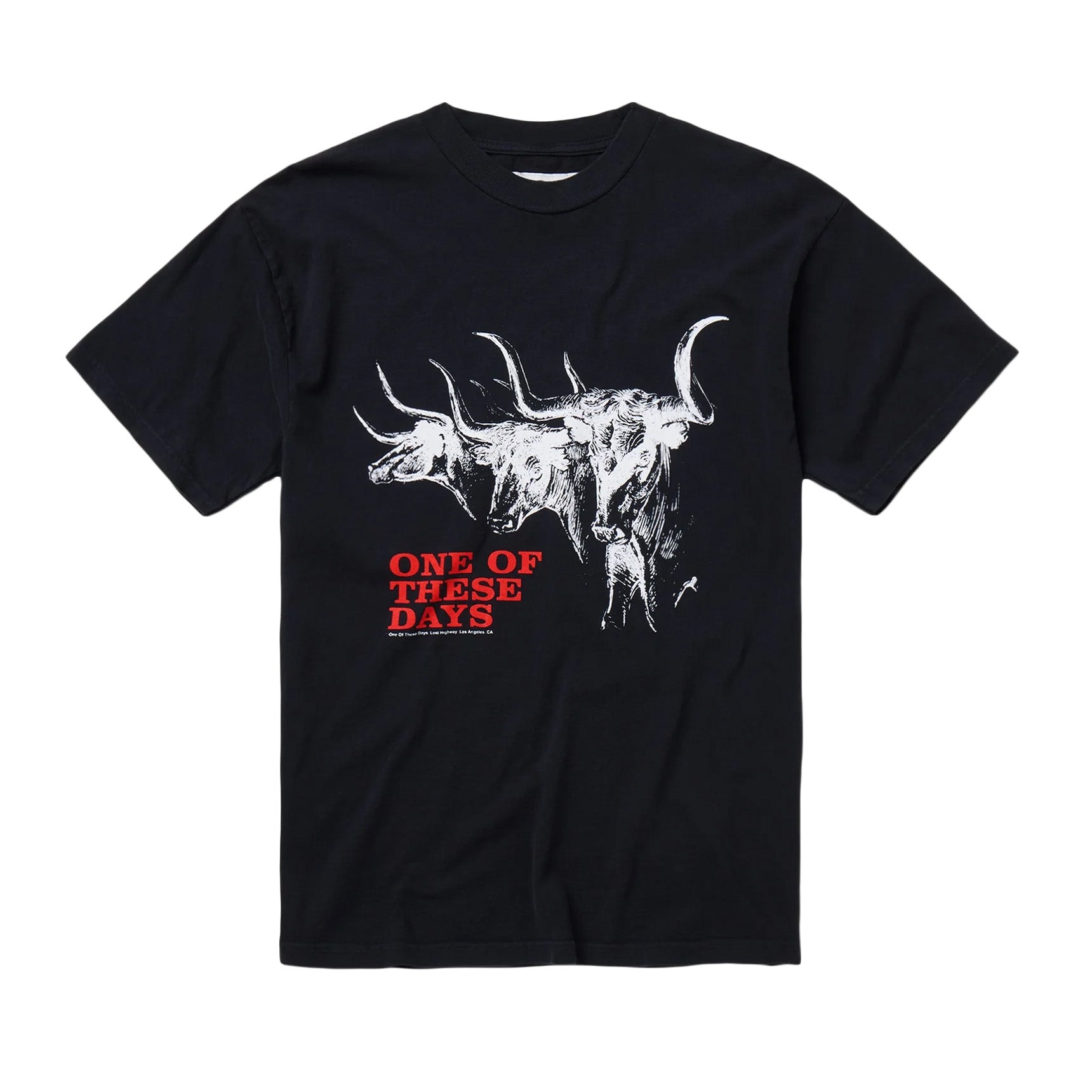 One Of These Days Long Horn Short Sleeve T-Shirt "Black"