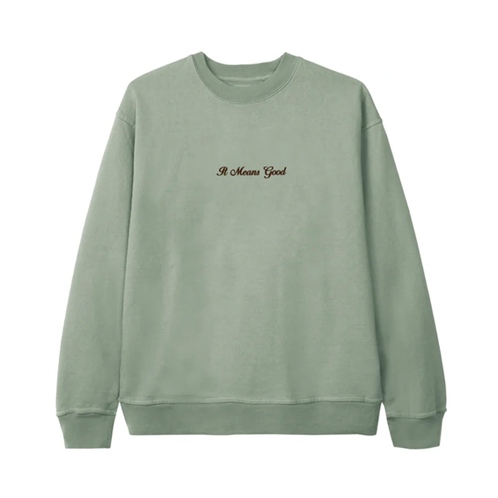 Bueno Embroidery Script Logo Crewneck 'Sage'