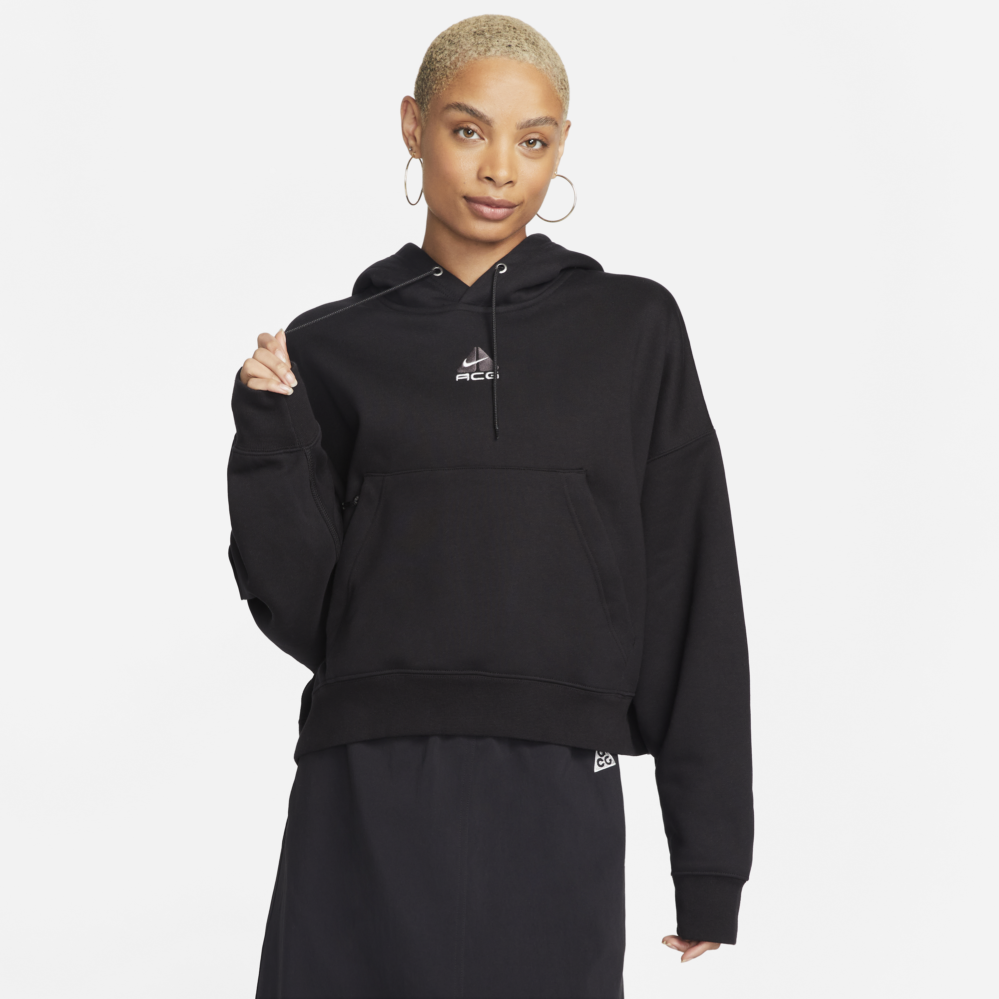 Womens Nike ACG Therma-Fit Fleece Hoodie 'Black'