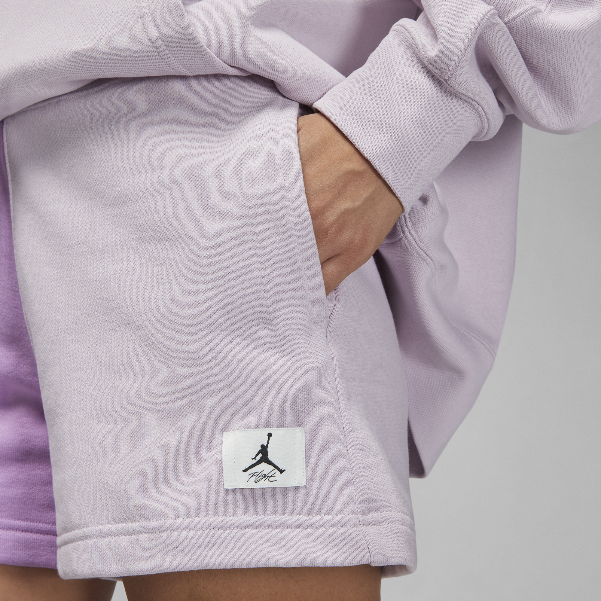 Womens Jordan Flight Fleece Shorts 'Violet Shock'