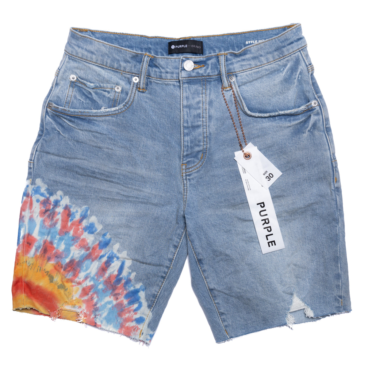 Purple Brand Acid Bleach Relaxed Shorts - MIAB223 - Civilized Nation -  Official Site